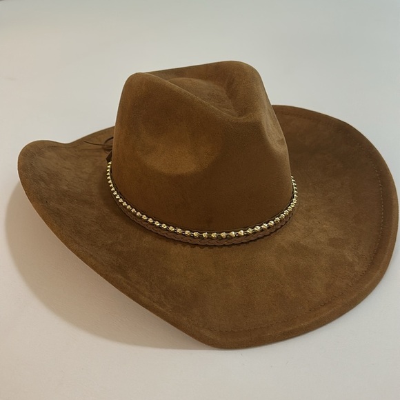 NWT SOLD OUT By Anthropologie Faux-Suede Rancher Hat in Honey Brown OS - Picture 11 of 14